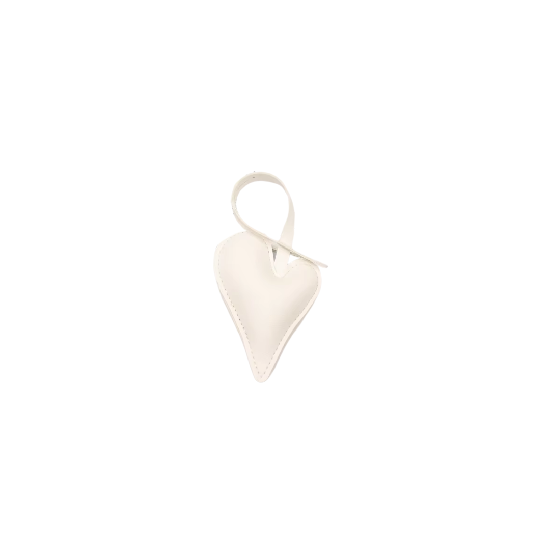 WHITE LARGE HEART CHARM