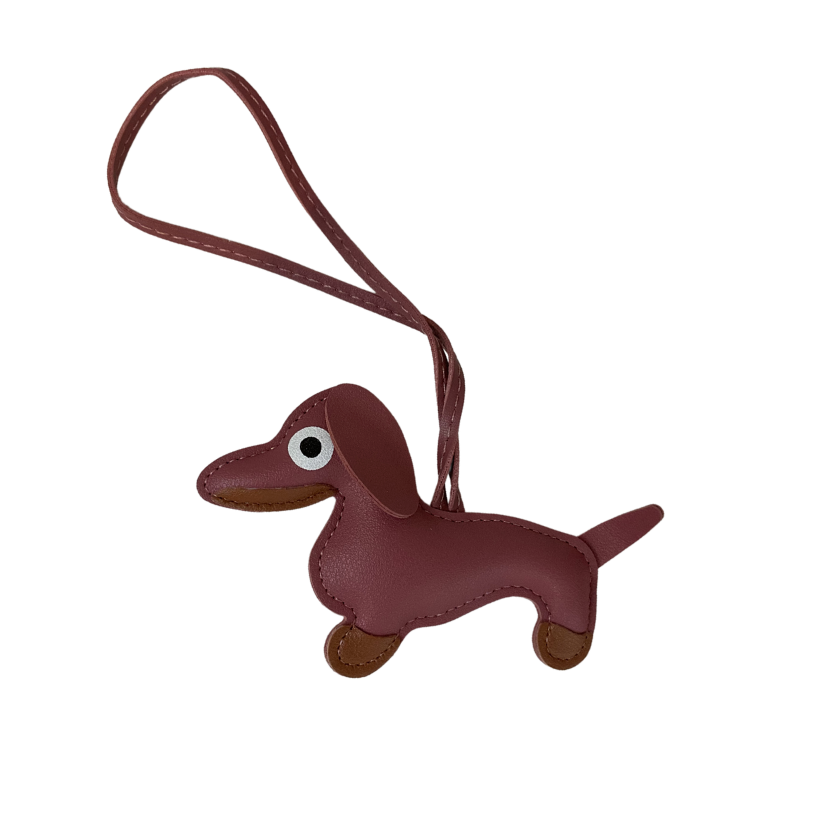 DARK PINK DOG CHARM