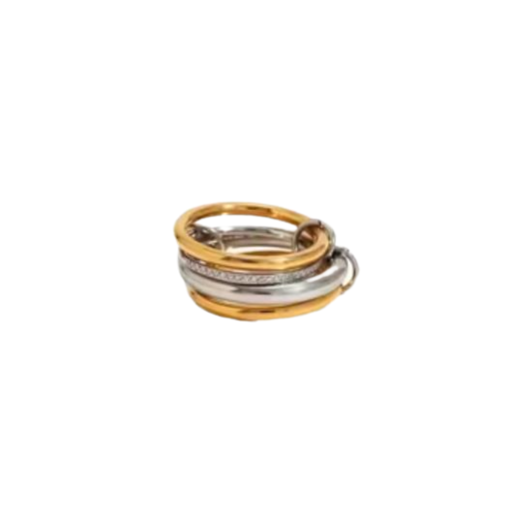 INFINITY SILVER & GOLDEN BRIGHT RING
