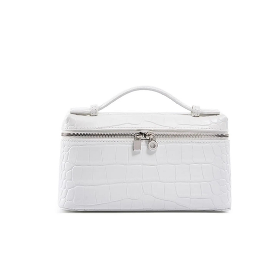 AURA CROCODILE WHITE BAG